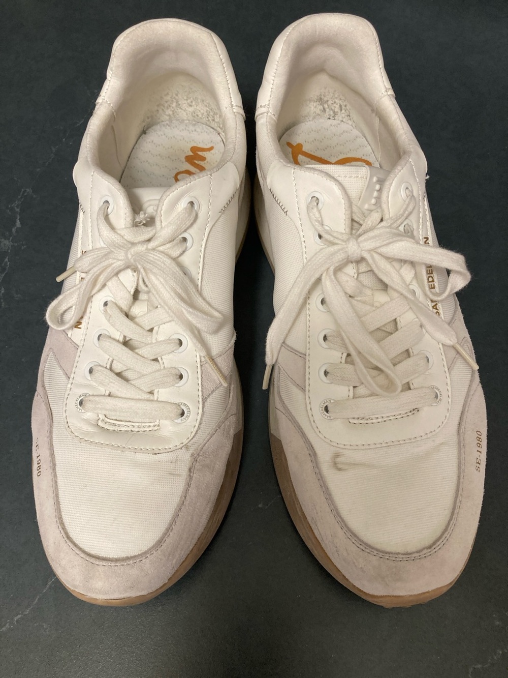 Sam Edelman Men's Low-Top Sneakers in White and Beige - Size 13